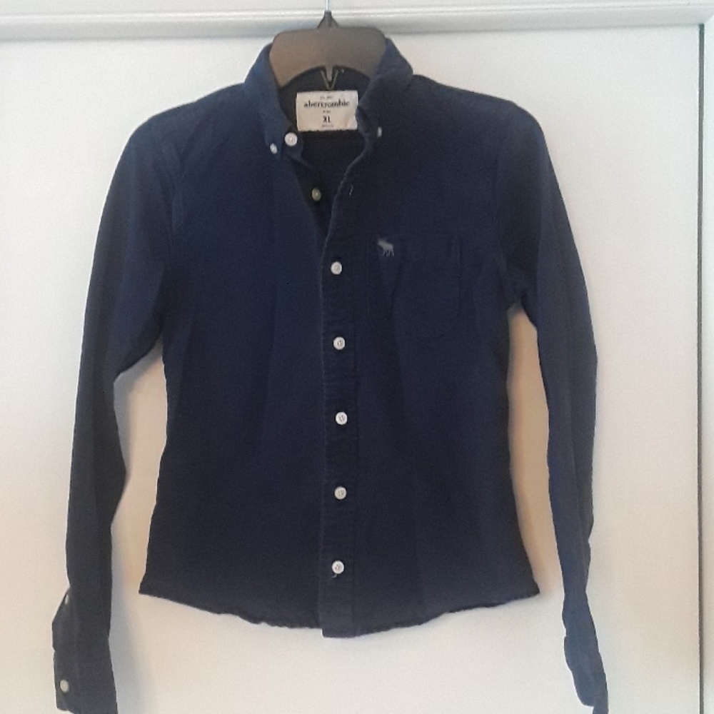 Abercrombie button down mavy blue Youth XL shirt